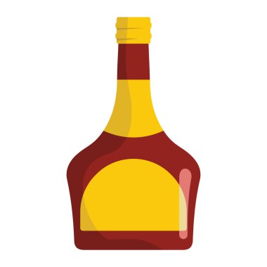 Beyaz arka plan üzerinde izole alkollü içki şişesiyle