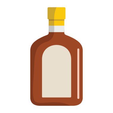 Beyaz arka plan üzerinde izole alkollü içki şişesiyle