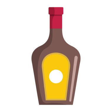 Beyaz arka plan üzerinde izole alkollü içki şişesiyle