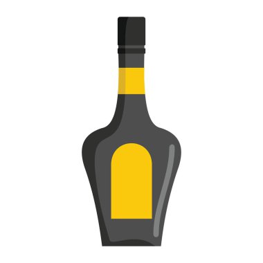 Beyaz arka plan üzerinde izole alkollü içki şişesiyle