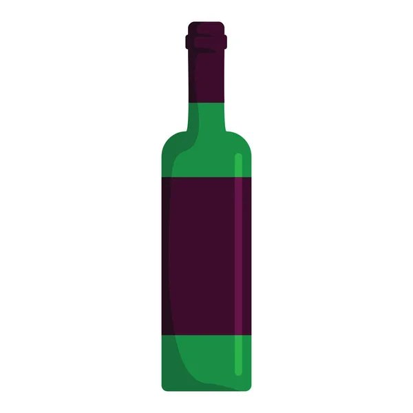 Beyaz arka plan üzerinde izole alkollü içki şişesiyle — Stok Vektör