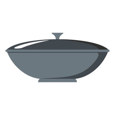 Çanak çizgi film simgesi. Mutfak aletleri, tencere ve mutfak eşyaları illüstrasyon vektör