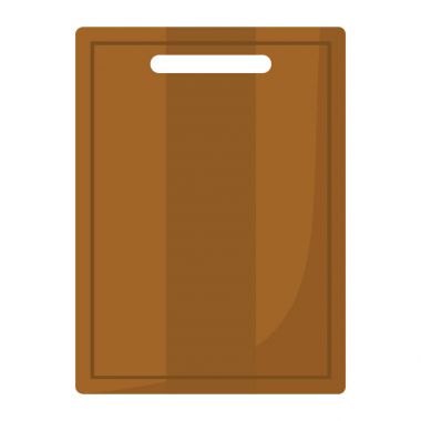 Kesme tahtası çizgi film simgesi. Mutfak aracı, tencere ve mutfak eşyaları vektör çizim