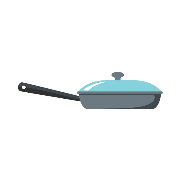 Pfanne Gericht Cartoon-Ikone. Küchenwerkzeug, Kochgeschirr und Geschirr Vektor Illustration — Stockvektor