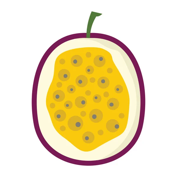 Passion fruit Zaprojektuj szablon wektor ikona soczyste owoce. Surowe owoce męczennicy — Wektor stockowy