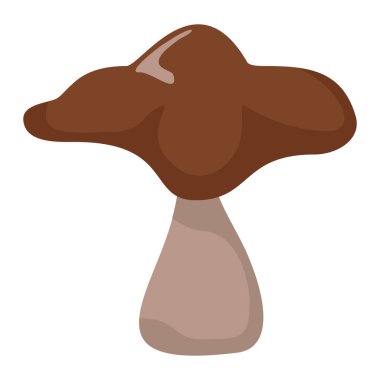 Beyaz arka plan öğesi için mantar dizayn kahverengi şapkalı mantar