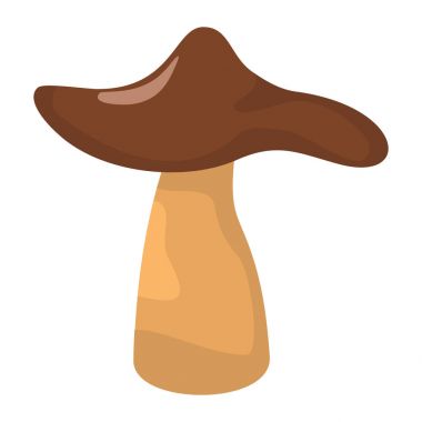 Beyaz arka plan öğesi için mantar dizayn kahverengi şapkalı mantar