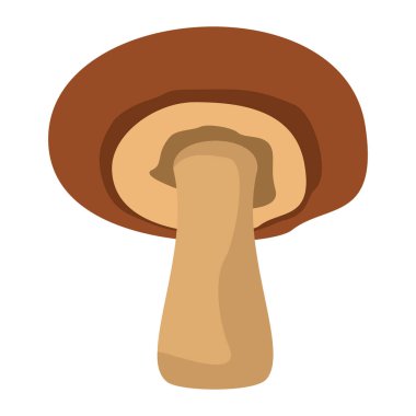 Beyaz arka plan öğesi için mantar dizayn kahverengi şapkalı mantar