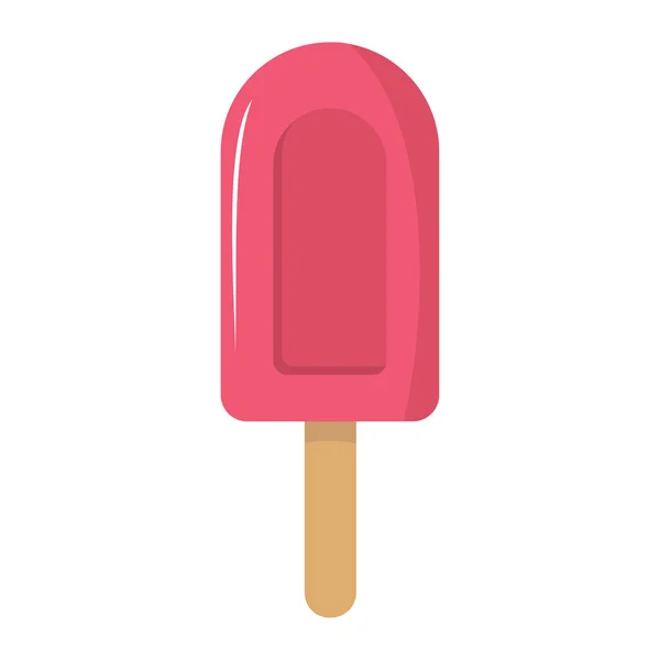 Ice cream of fruit cream ingredients in stick on white background cartoon flat vector illustration — Stock Vector
