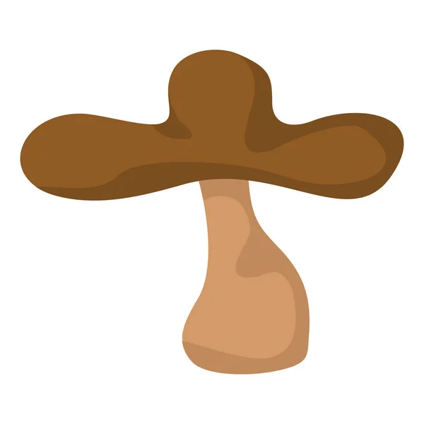 Champiñón con sombrero marrón sobre elemento de fondo blanco para el diseño de setas — Vector de stock