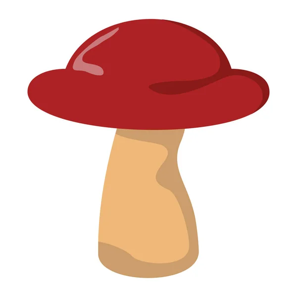 Paddestoel met rode hoed op witte achtergrond element voor paddenstoel ontwerp — Stockvector