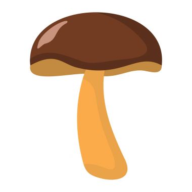 Beyaz arka plan öğesi için mantar dizayn kahverengi şapkalı mantar