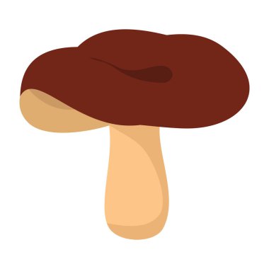 Beyaz arka plan öğesi için mantar dizayn kahverengi şapkalı mantar