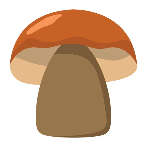 Champignon avec chapeau rouge sur fond blanc élément pour la conception des champignons — Image vectorielle