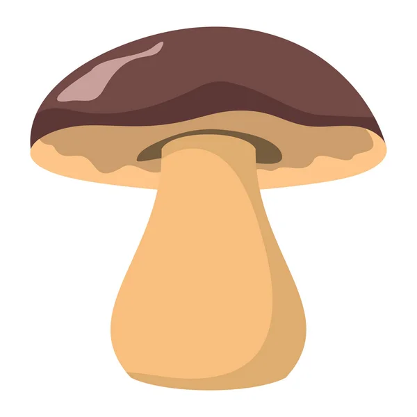 Mushroom with brown hat on white background element for mushroom design — Stock Vector