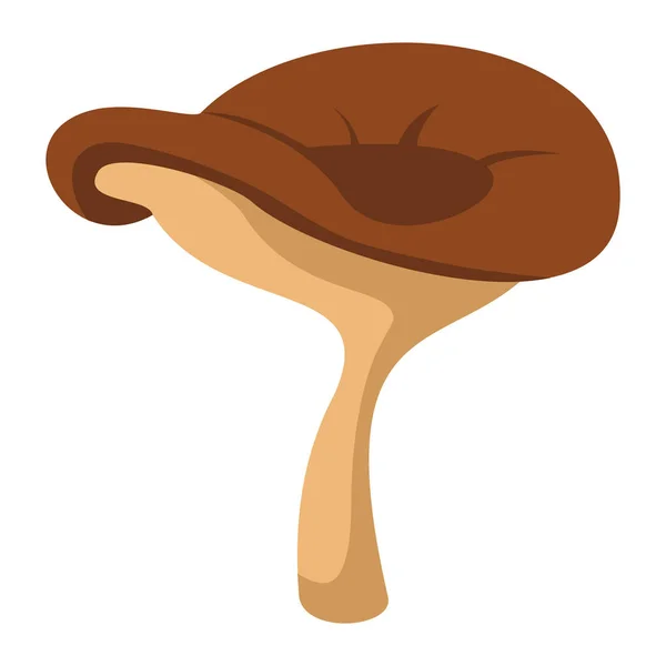 Fungo con cappello marrone su sfondo bianco elemento per la progettazione di funghi — Vettoriale Stock