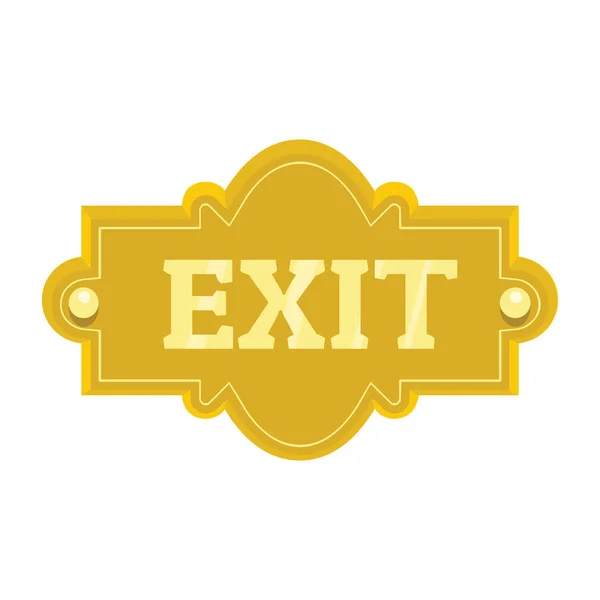 Gold signboard with text exit for your design vector illustration isolated on white background — Stock Vector