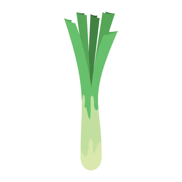 Icono de puerro en estilo plano de dibujos animados objeto aislado vegetal ecológico bio producto de la granja vector ilustración — Archivo Imágenes Vectoriales