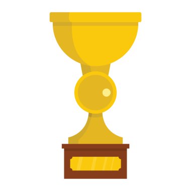 Kazanan kupa Ödülü Altın Kupası spor ödül kupa tasarımı için stand karikatür düz simgesi öğesindeki