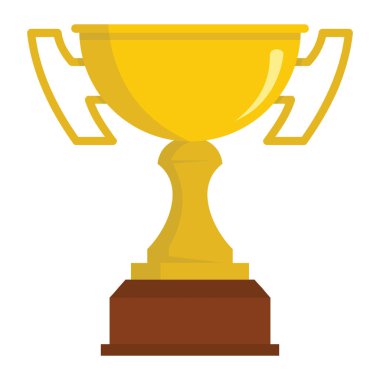 Kazanan kupa Ödülü Altın Kupası spor ödül kupa tasarımı için stand karikatür düz simgesi öğesindeki