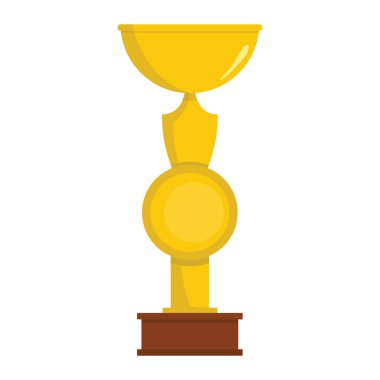 Kazanan kupa Ödülü Altın Kupası spor ödül kupa tasarımı için stand karikatür düz simgesi öğesindeki