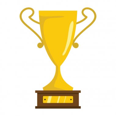 Kazanan kupa Ödülü Altın Kupası spor ödül kupa tasarımı için stand karikatür düz simgesi öğesindeki