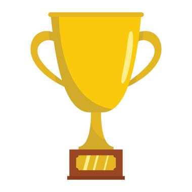 Kazanan kupa Ödülü Altın Kupası spor ödül kupa tasarımı için stand karikatür düz simgesi öğesindeki