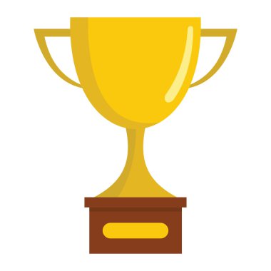 Kazanan kupa Ödülü Altın Kupası spor ödül kupa tasarımı için stand karikatür düz simgesi öğesindeki