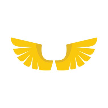 Sarı kanat düz simgesi tasarım etiketleri kanat grafik ve çizim için