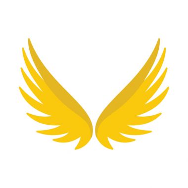 Sarı kanat düz simgesi tasarım etiketleri kanat grafik ve çizim için