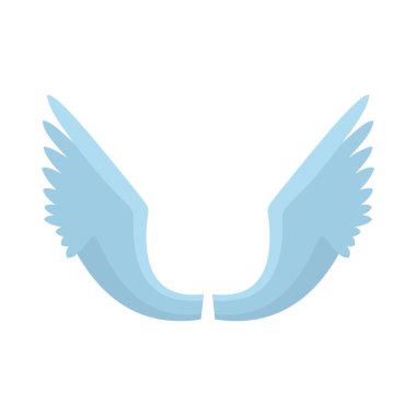 Mavi kanat düz simgesi tasarım etiketleri kanat grafik ve çizim için