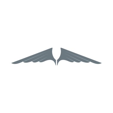 Gri kanat düz simgesi tasarım etiketleri kanat grafik ve çizim için