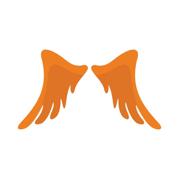 Ala arancione icona piatta per le etichette di design ala grafica e illustrazione — Vettoriale Stock