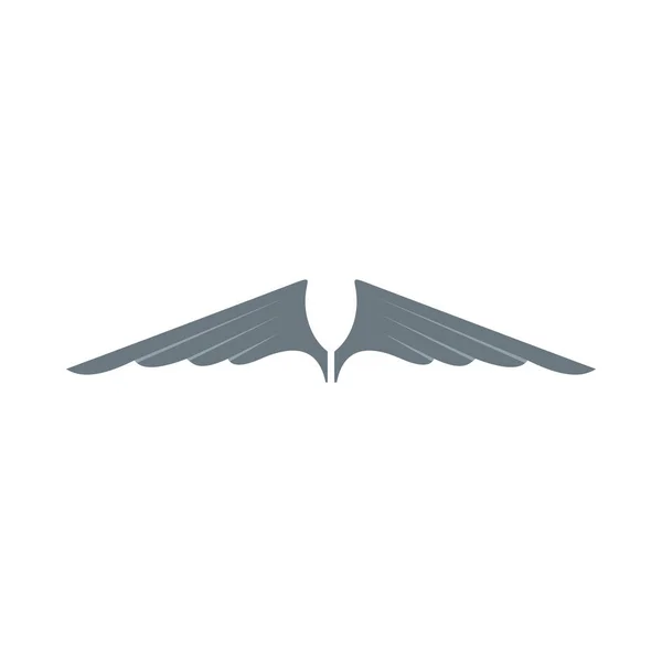 Серый значок крыла плоская для вашего дизайна этикетки крыла графические и иллюстрации — стоковый вектор