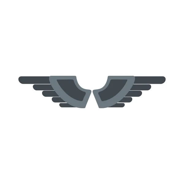 Grijze vleugel platte pictogram voor uw ontwerp labels vleugel afbeelding en afbeelding — Stockvector