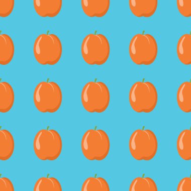 Kayısı vektör seamless modeli. Çizgi film meyve şık doku. Friut tasarım için yinelenen kayısı meyve Dikişsiz desen arka plan