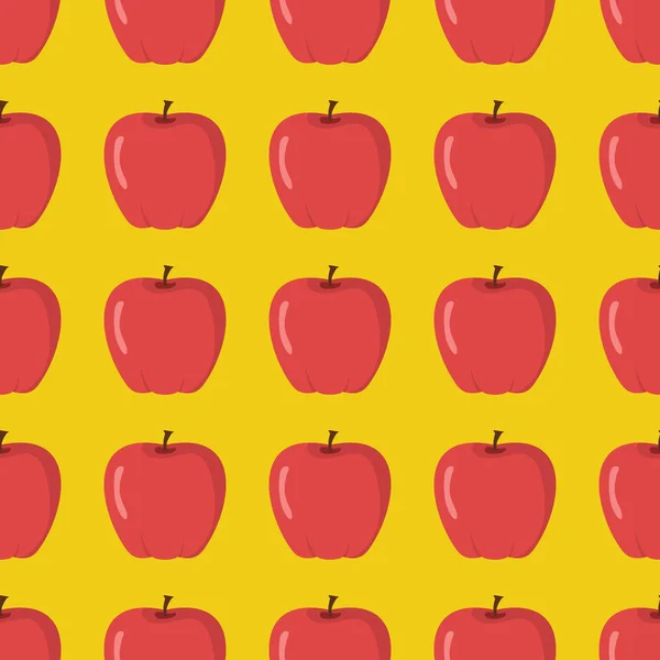 Apple vector naadloze patroon. Cartoon fruit stijlvolle textuur. Herhalen van apple fruit naadloze patroon achtergrond voor friut ontwerp — Stockvector