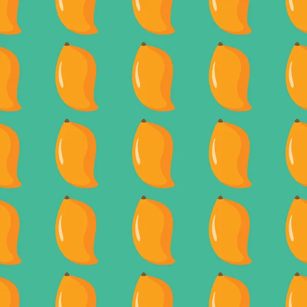 Mango vector seamless pattern. Cartoon fruit stylish texture. Repeating mango fruit seamless pattern background for friut design — Stock Vector