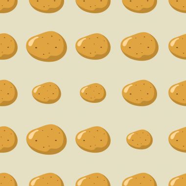 Patates vektör seamless modeli. Çizgi film sebze şık doku. Patates sebze Dikişsiz desen arka plan çevre biyo sebze tasarım için yinelenen