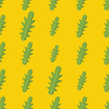 Rucola veya roka vektör seamless modeli. Çizgi film sebze şık doku. Yinelenen Rucola veya roka sebze seamless modeli için arka plan çevre biyo sebze tasarım