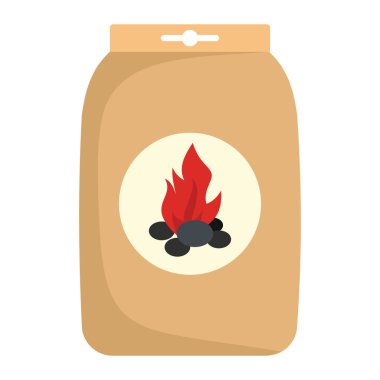 Beyaz arka plan Barbekü nesnesi yaz parti Barbekü tasarım için izole karikatür düz tarzı barbekü ızgara için kömür torba