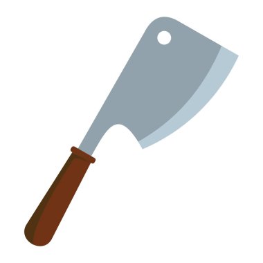 Barbekü balta simgesi düz çizgi film vektör çizim tasarım ve web üzerinde beyaz arka plan izole balta simgesi