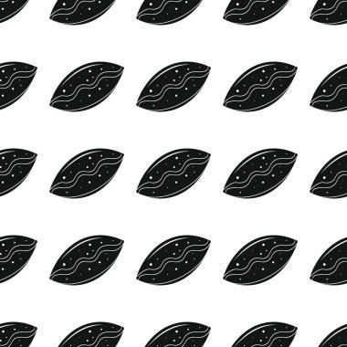 Pasta ekmek ürün siyah basit siluet vektör seamless modeli, siluet şık doku. Yinelenen pasta Dikişsiz desen arka plan ekmek tasarımı için