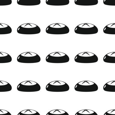 Ekmek fırın ürün siyah basit siluet vektör seamless modeli, siluet şık doku. Ekmek Dikişsiz desen arka plan fırın tasarımı için yinelenen