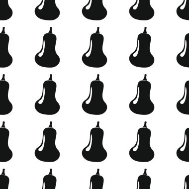 Squash basit siluet vektör seamless modeli siyah. Siyah sebze şık doku. Squash sebze Dikişsiz desen arka plan sebze tasarımı için yinelenen