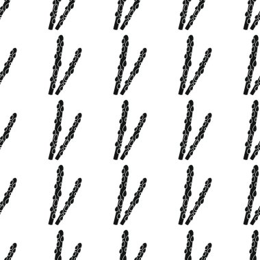 Kuşkonmaz siyah basit siluet vektör seamless modeli. Siyah sebze şık doku. Kuşkonmaz sebze Dikişsiz desen arka plan sebze tasarımı için yinelenen