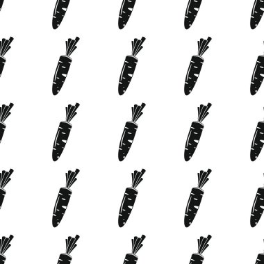 Havuç siyah basit siluet vektör seamless modeli. Siyah sebze şık doku. Havuç sebze Dikişsiz desen arka plan sebze tasarımı için yinelenen
