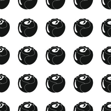 Lahana siyah basit siluet vektör seamless modeli. Siyah sebze şık doku. Yinelenen lahana sebze Dikişsiz desen arka plan sebze tasarımı için
