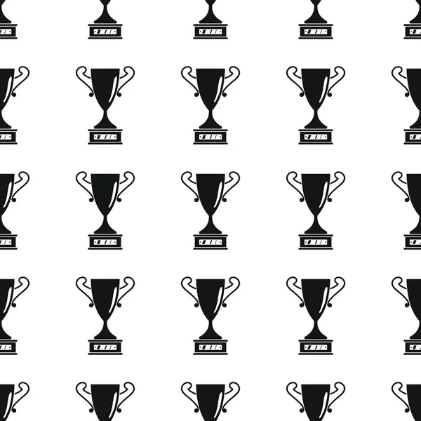 Awards győztes fekete egyszerű silhouette kupa vektor varrat nélküli mintát sport. Sziluettjét elegáns textúra. Ismétlődő díjak varrat nélküli mintát háttér winner sport design — Stock Vector