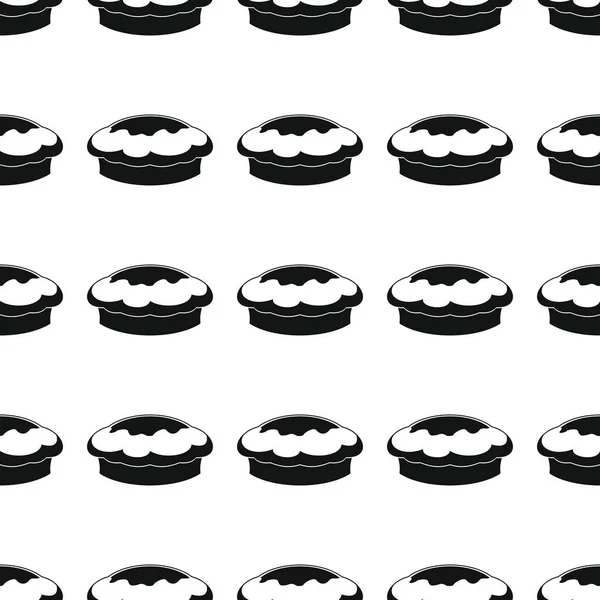 Pasta ekmek ürün siyah basit siluet vektör seamless modeli, siluet şık doku. Yinelenen pasta Dikişsiz desen arka plan ekmek tasarımı için